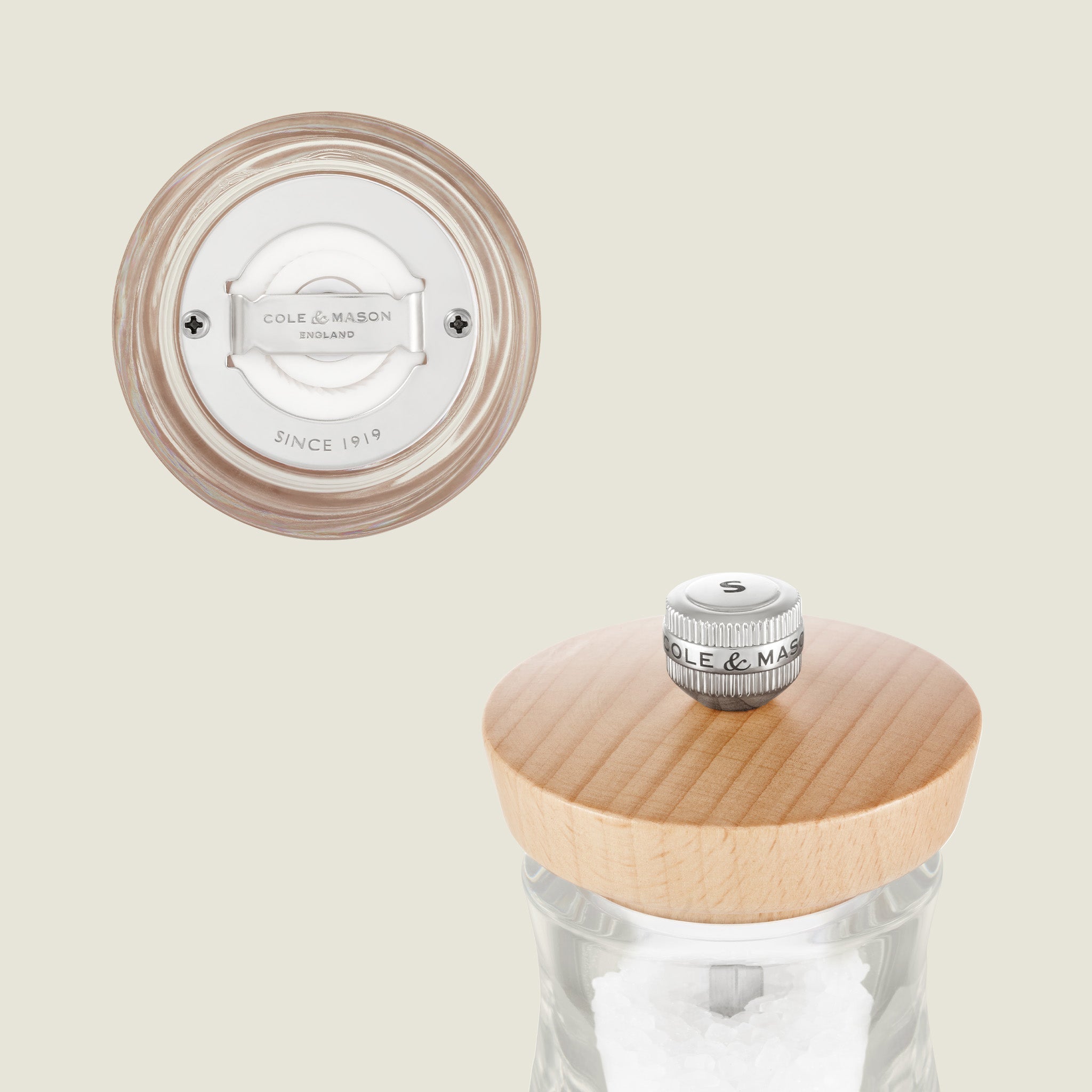 Cole & Mason Holborn Natural Beech Salt & Pepper Mills